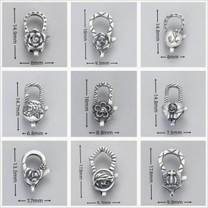 Sterling Silver Clasps, Heart Clasp, Floral Clasp, Palm Clasp, Rectangle Clasp, Lobster Clasp, 925 Silver Clasp