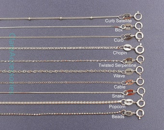 Collane in argento sterling rodiato, 40 cm 45 cm, 16 pollici 18 pollici, collana finita con catena in argento 925 per gioielli