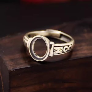 Sterling Silver Ring Settings, 8x10mm Oval Ring Blank, For Gemstone Natural Stone Resin Crystal