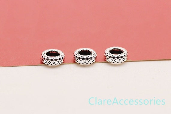 Sterling Silver Beads S925 Bead Floral Beads Donut Beads - Etsy