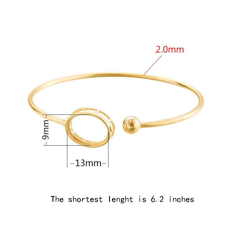 スターリングシルバーバングルブランク、9 x 13 mm 10 x 14 mm 11 x 15