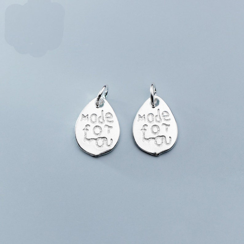 925 Silver Charms Wholesale TGF-S0764 1pcs 13mm Sterling Silver Made For You Pendants