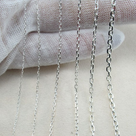 3 x 1mm Bulk Sterling Silver Diamond Cut Drawn Cable Chain - Santa