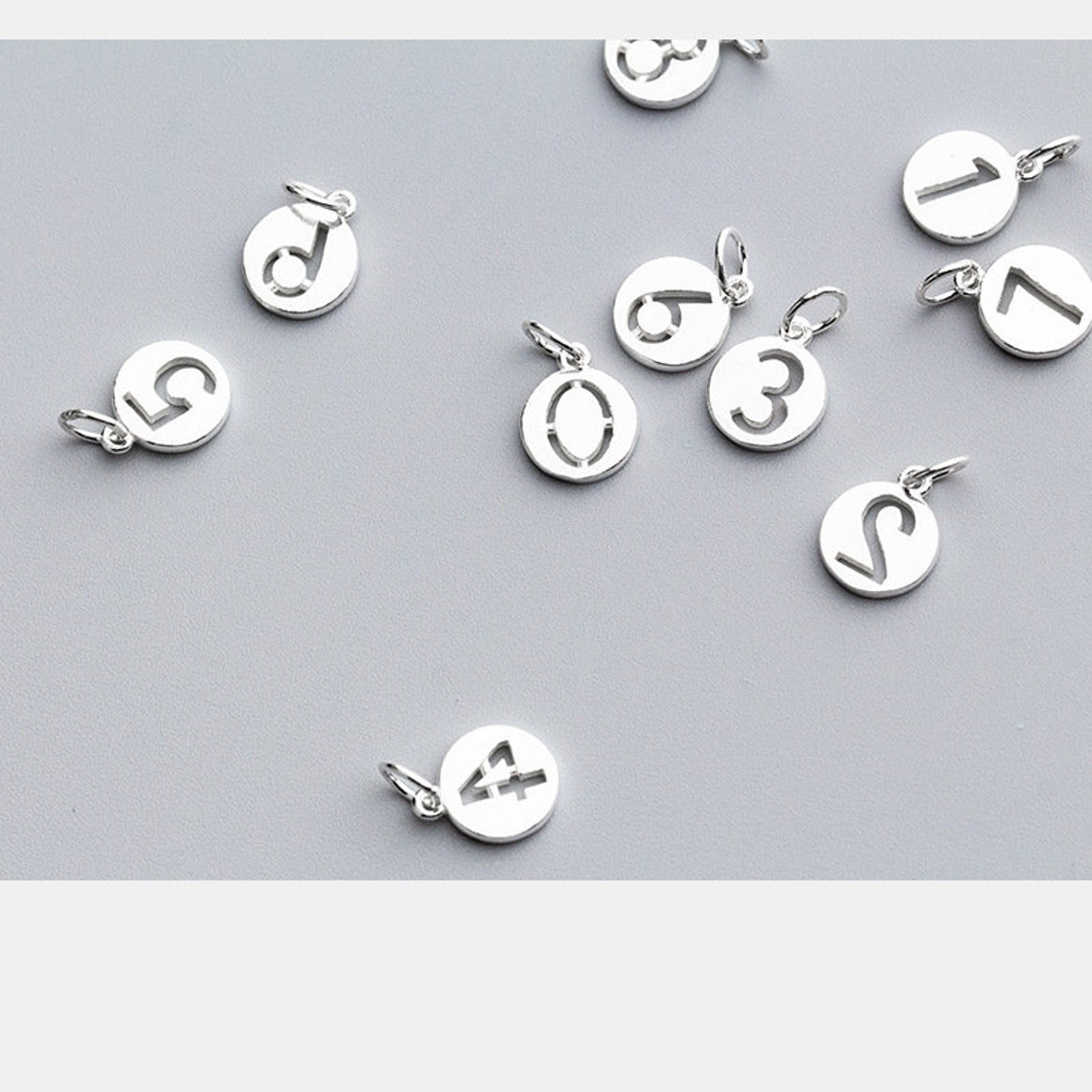 1pcs 10mm Sterling Silver Number Pendants 925 Silver Etsy