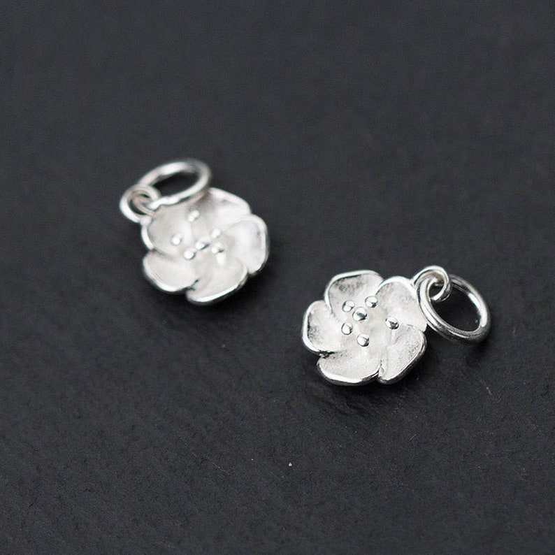 1pcs 925 Silver Charms Wholesale TGF-S0338 11mm Sterling Silver Flower Pendants