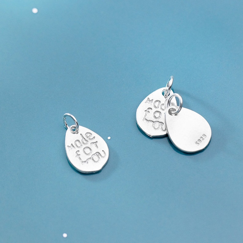 925 Silver Charms Wholesale TGF-S0764 1pcs 13mm Sterling Silver Made For You Pendants