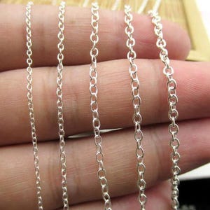 1.6-3mm Sterling Silver Chains, Cable Chain, Silver Unfinished Chain, For Necklace Chain, Bracelet Chain, 1.6mm 2mm 2.8mm 3mm