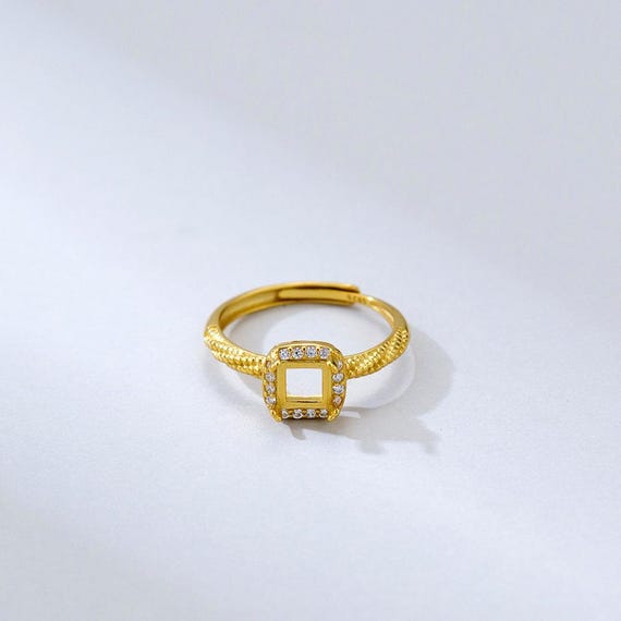 Anello In Argento Sterling 925 Con Castone Quadrato, Anello - Foto 2