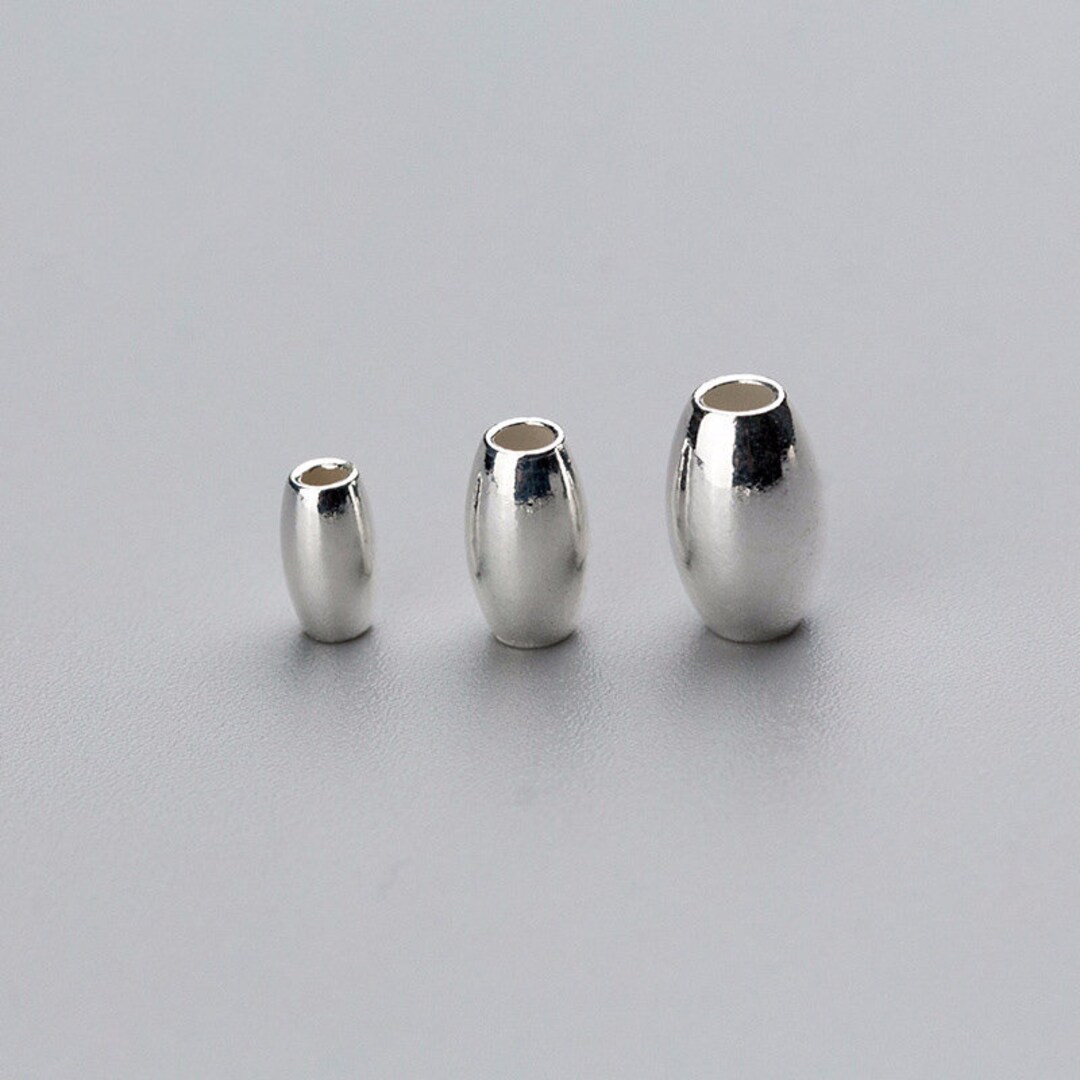 35mm Sterling Silver Rice Beads, 925 Silver Bead Wholesale, Necklace
