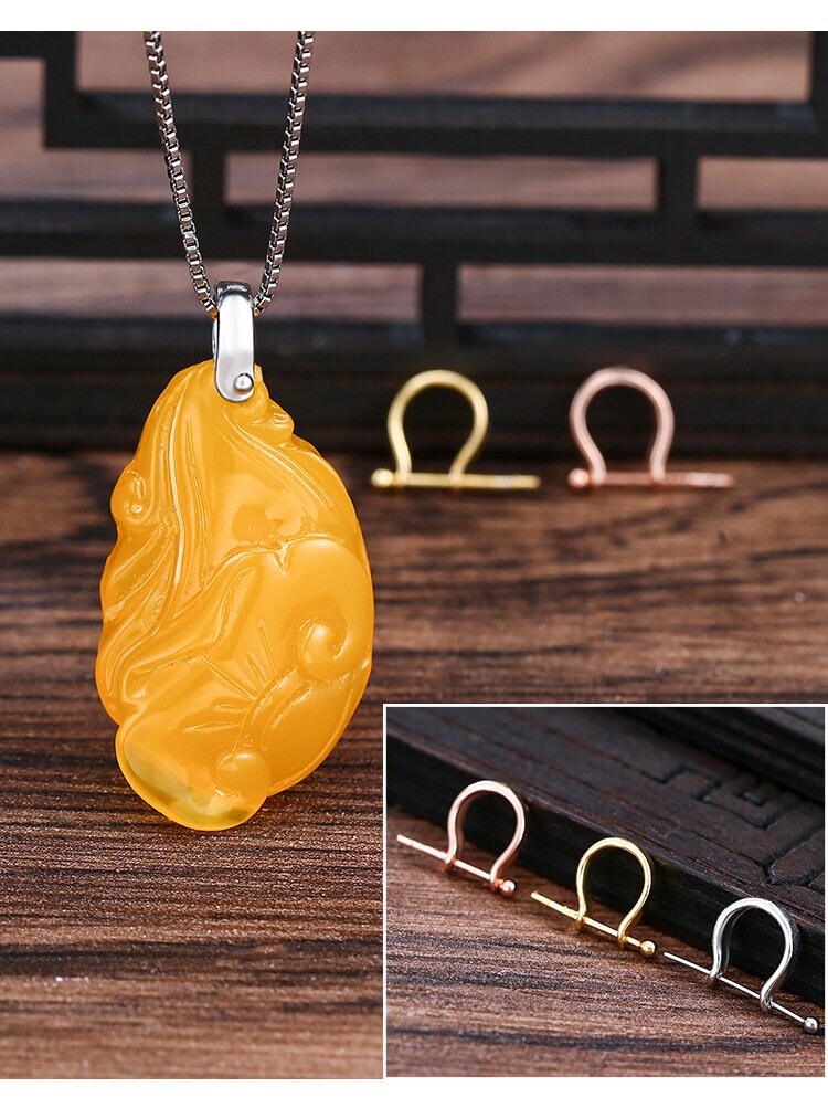 Sterling Silver Pinch Bail For Pendants 925 Silver Bails For Etsy