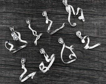 Blancs de pendentif en argent sterling, irrégulier, réglage du pendentif en pierre, lunette pendentif en argent 925