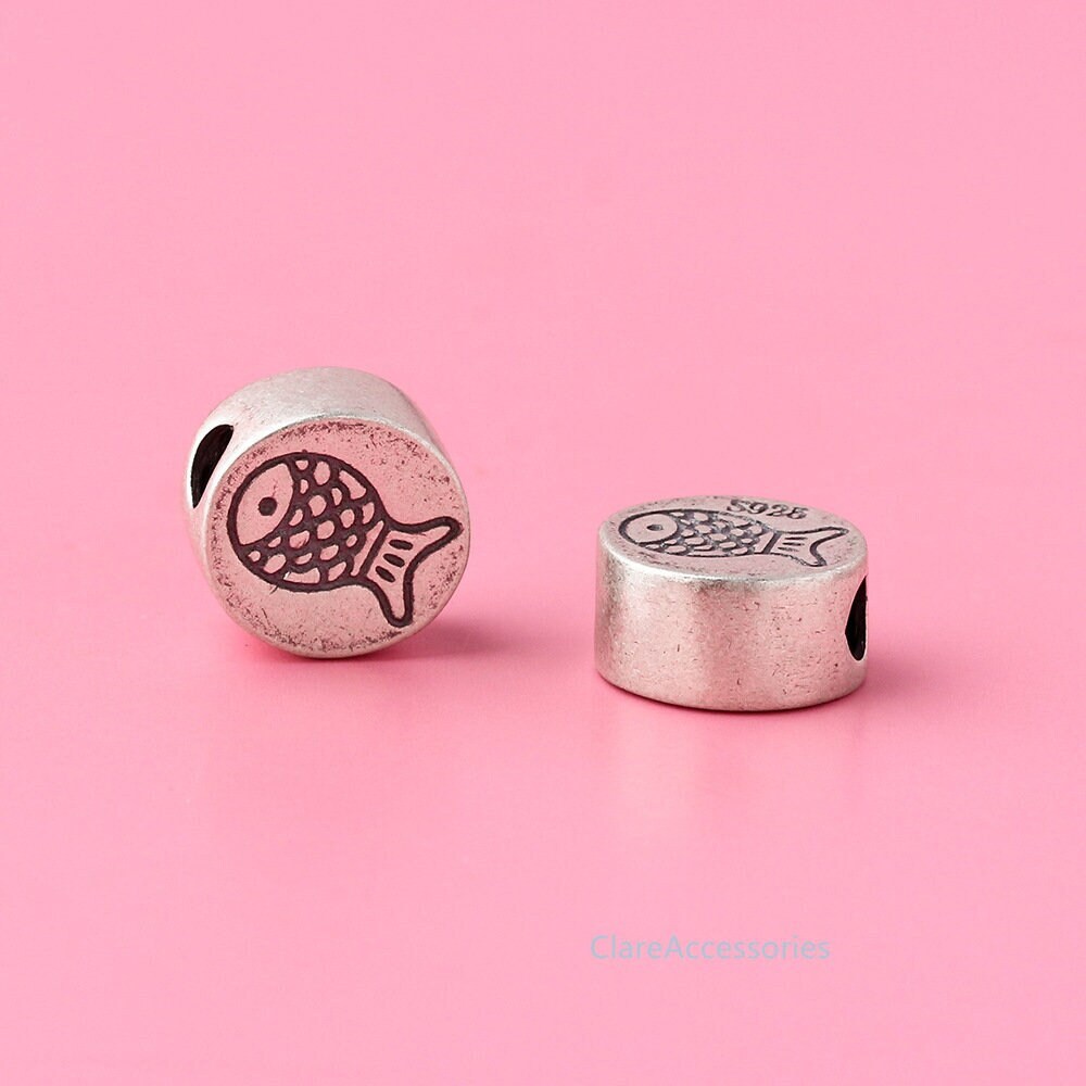 925 Silver Beads, Sterling Silver Beads, Fish Bead, Silver Bead Bulk Wholesale, For Jewelry Making Beading