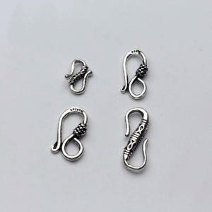 Sterling Silver S Hook Clasp, Clasp Connector, Necklace S Clasp, Bracelet S Clasp 925 Silver
