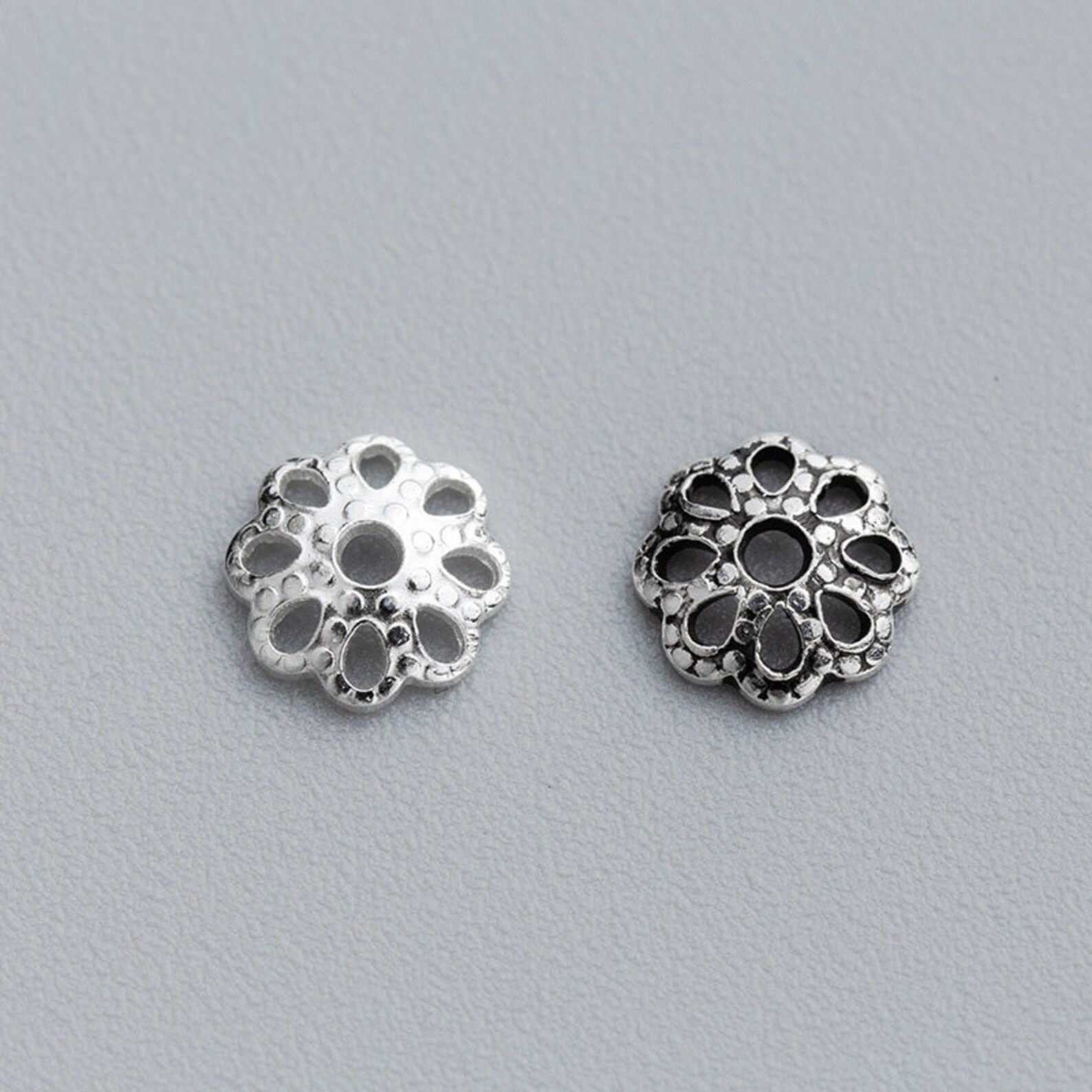 6mm 925 Sterling Silver Bead Caps Etsy