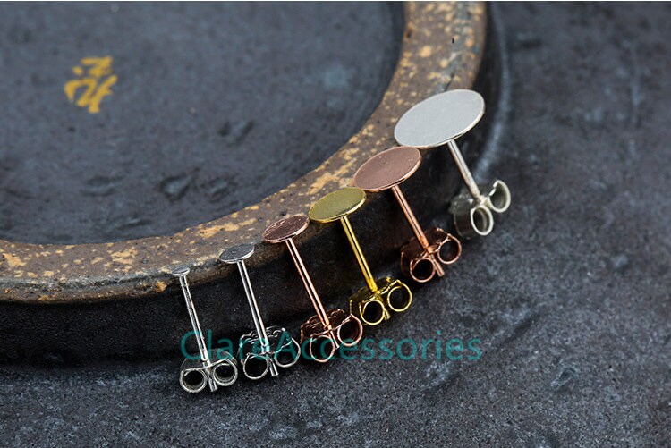 Sterling Silver Earring Stud Blanks 925 Solid Sterling Silver Etsy