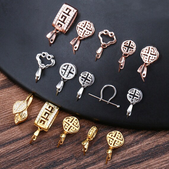 Sterling Silver Pinch Bail for Pendants 925 Silver Bails Etsy Australia