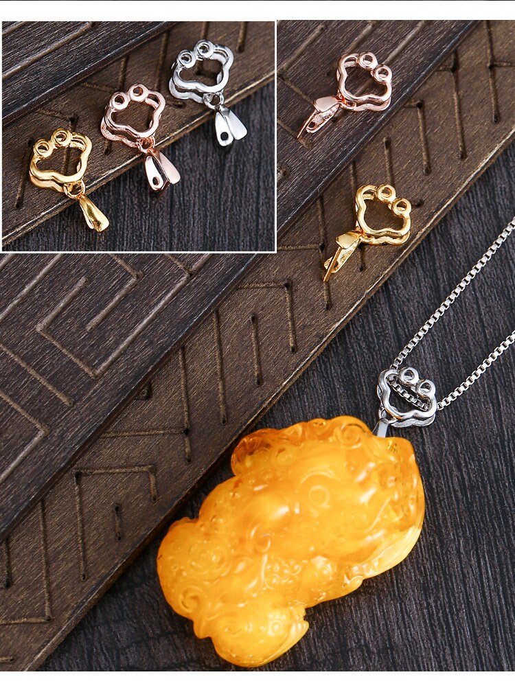 Sterling Silver Pinch Bail For Pendants 925 Silver Bails For Etsy