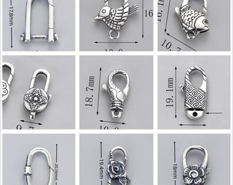 Sterling Silver Clasps, Heart Clasp, Floral Clasp, Palm Clasp, Rectangle Clasp, Lobster Clasp, 925 Silver Clasp