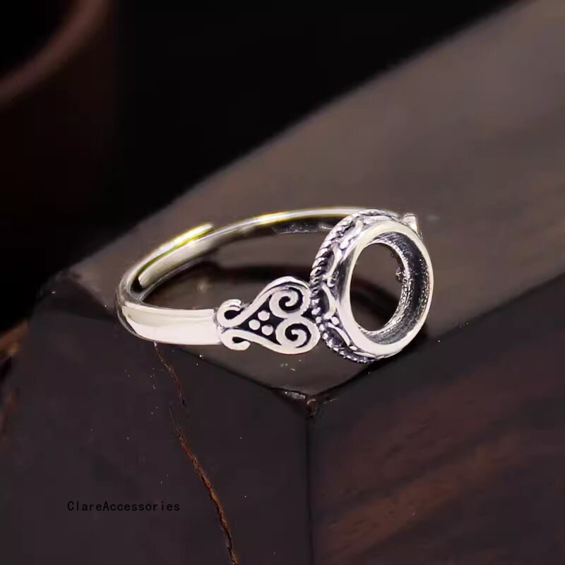 1 Confezione In Argento Sterling 925 Aperto/chiuso Rotondo Diviso E - Foto 8