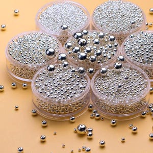 Wholesale 2-18mm Sterling Silver Smooth Ball Beads , 925 Sterling Silver Round Bead / S0300