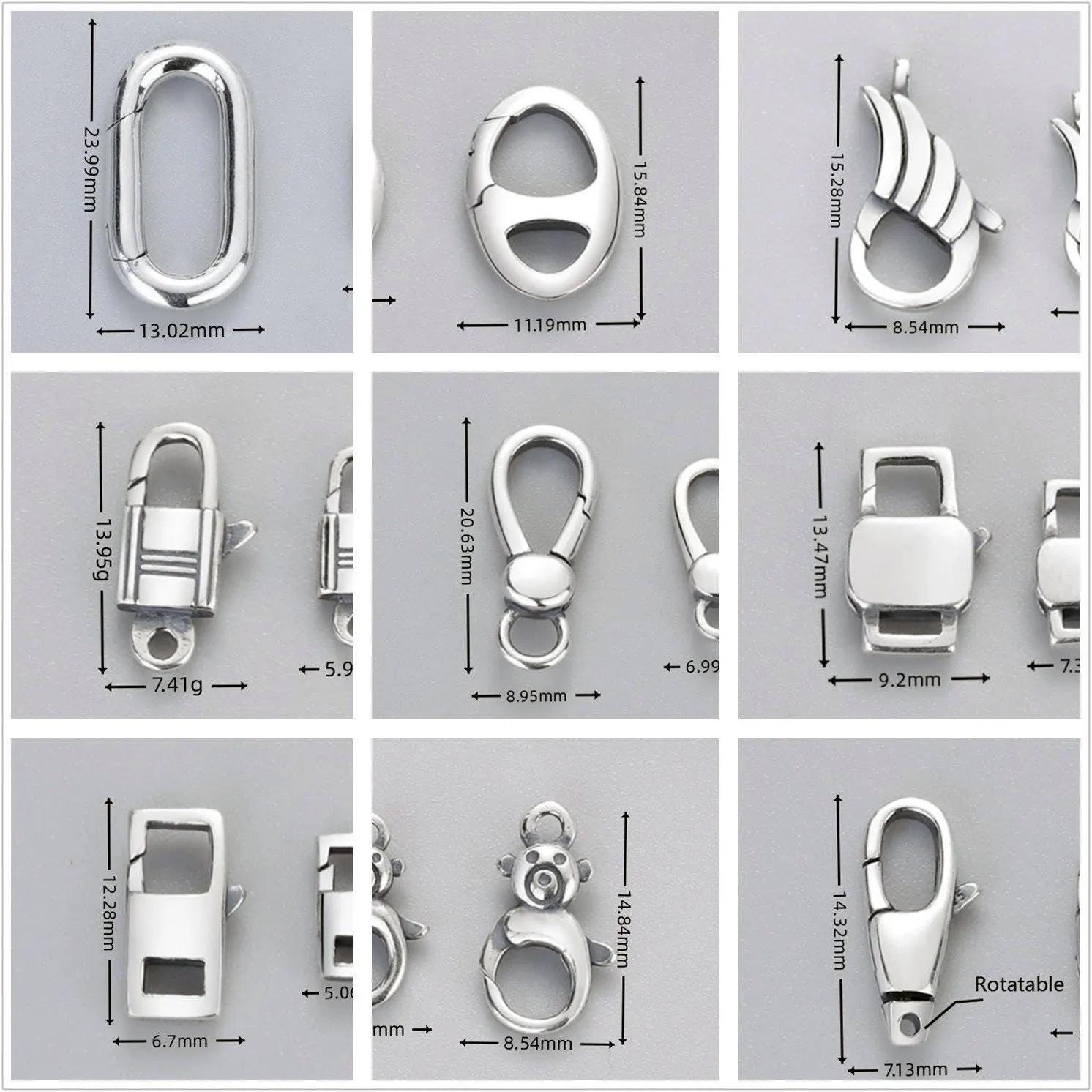 Sterling Silver Clasps, Heart Clasp, Floral Clasp, Palm Clasp, Rectangle Clasp, Lobster Clasp, 925 Silver Clasp