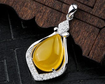 Sterling Silver Pendant Blanks, 12x16mm Teardrop Waterdrop, Stone Pendant Setting, 925 Silver Pendant Bezel IO165