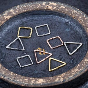Sterling Silver Square Triangle Rings, Beaded Rings,  925 Silver Beads Wholesale YP146