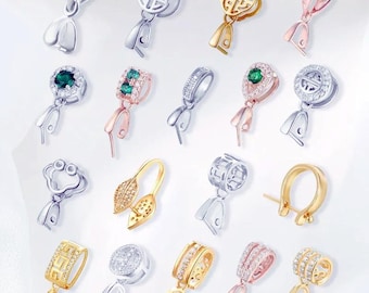 Sterling Silver Pinch Bail For Pendants, 925 Silver Bails, Bails Wholesale, Pendant Bail, Charm Bail, Necklace Bail