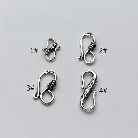 Sterling Silver S Hook Clasp, Clasp Connector, Necklace S Clasp