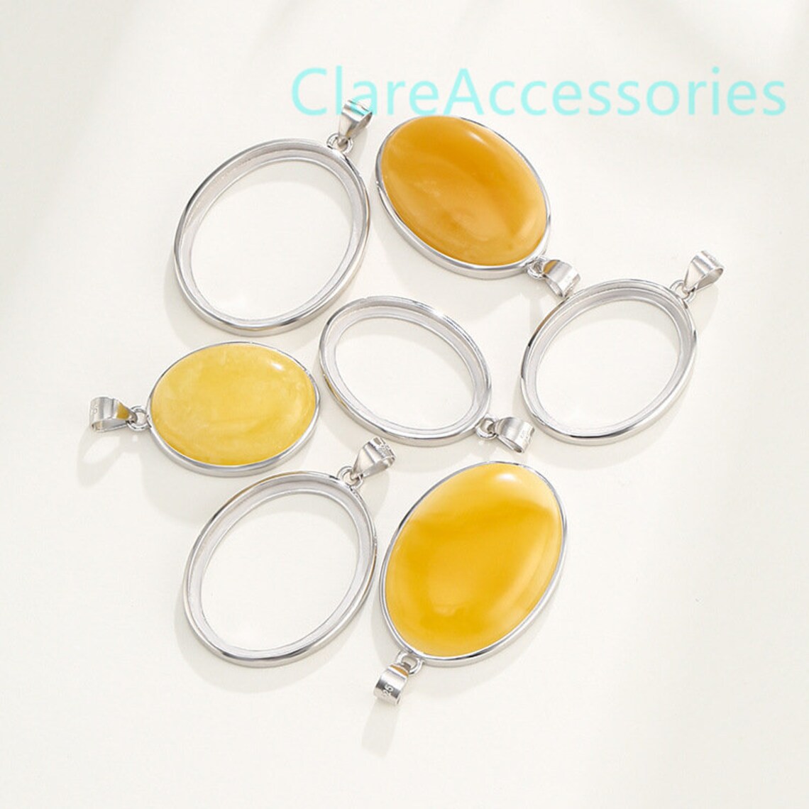 Sterling Silver Pendant Blanks Stone Pendant Setting 925 Etsy