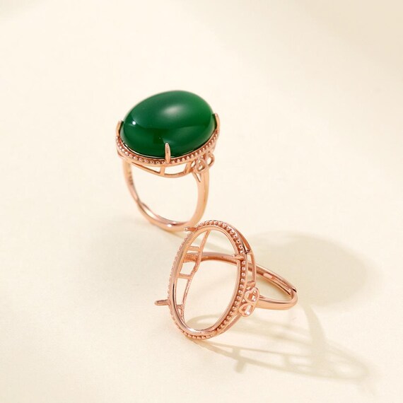 Base de bague vierge réglable en argent regardé 925, cabochon nar, sertissage de pierres précieuses pour bijoux à bricoler soi-même, accessoires de direction  36