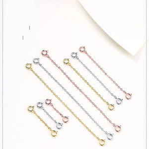 Sterling Silver Extender Chain, Cable Chains, Silver Extended Chain, Necklace Chain, Silver Chain Wholesale 25mm 55mm 85mm YP367