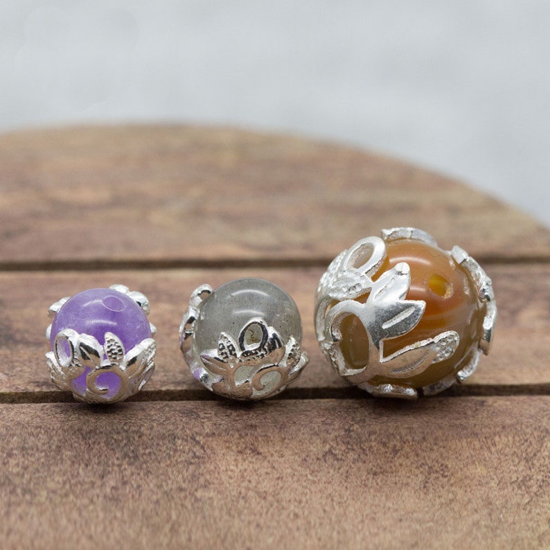 712mm Sterling Silver Bead Frames Beaded Rings 925 Silver Etsy