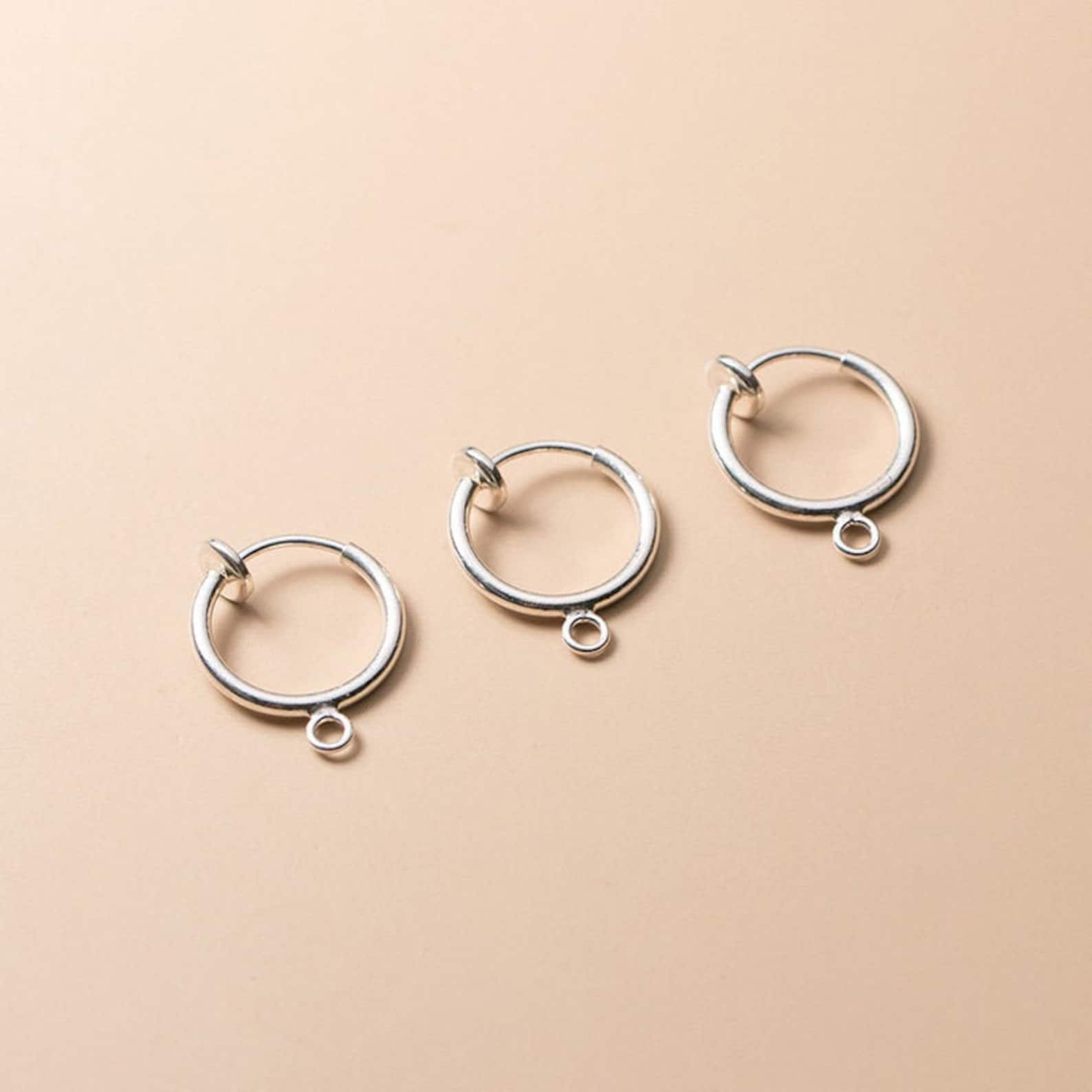 Sterling Silver Sleeper Hinged Hoop Earrings Stud Post Earring Etsy