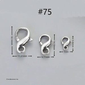 Sterling Silver Clasps, Infinite Clasp, Lobster Clasp, 925 Silver Clasp