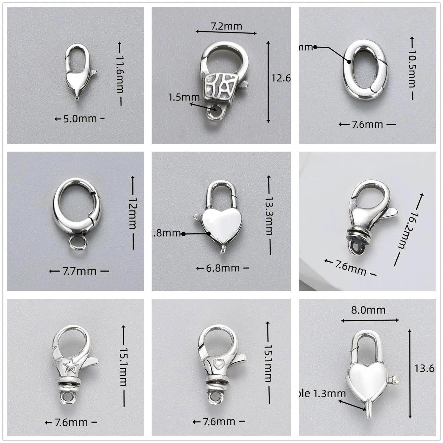 Sterling Silver Clasps, Heart Clasp, Floral Clasp, Oval Clasp 
