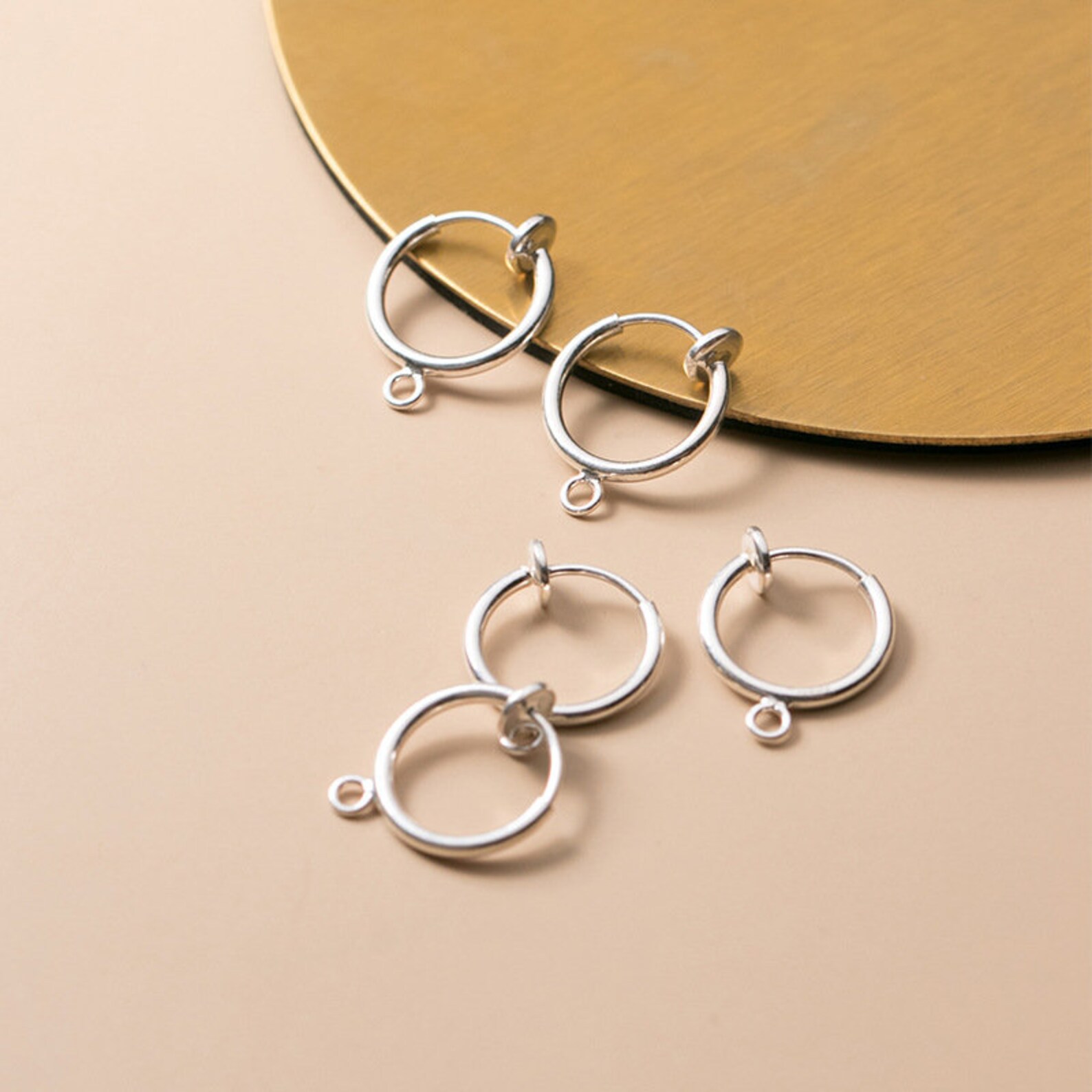 Sterling Silver Sleeper Hinged Hoop Earrings Stud Post Earring Etsy
