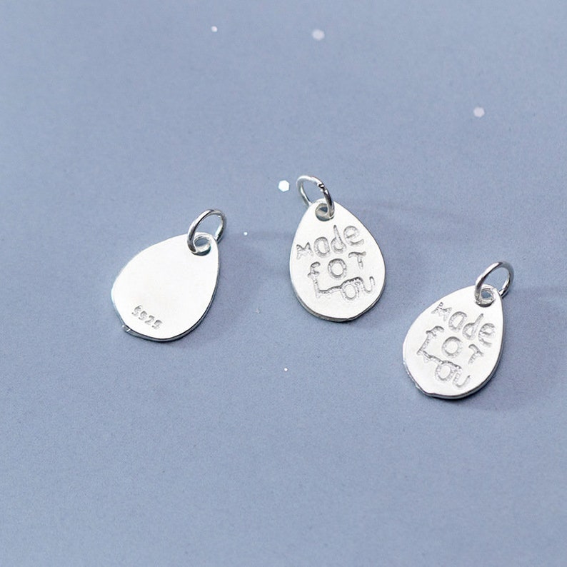 925 Silver Charms Wholesale TGF-S0764 1pcs 13mm Sterling Silver Made For You Pendants