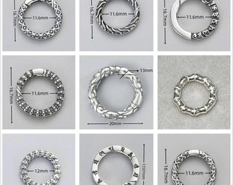Sterling Silver Clasps, Circle Clasp, Donut Clasp, Round Clasp