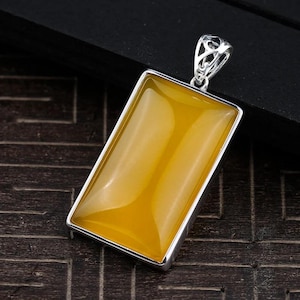 Rectangle Sterling Silver Bezel Cup, 925 Silver Pendant Tray For Setting High Stones or Resin Rock KTJ16