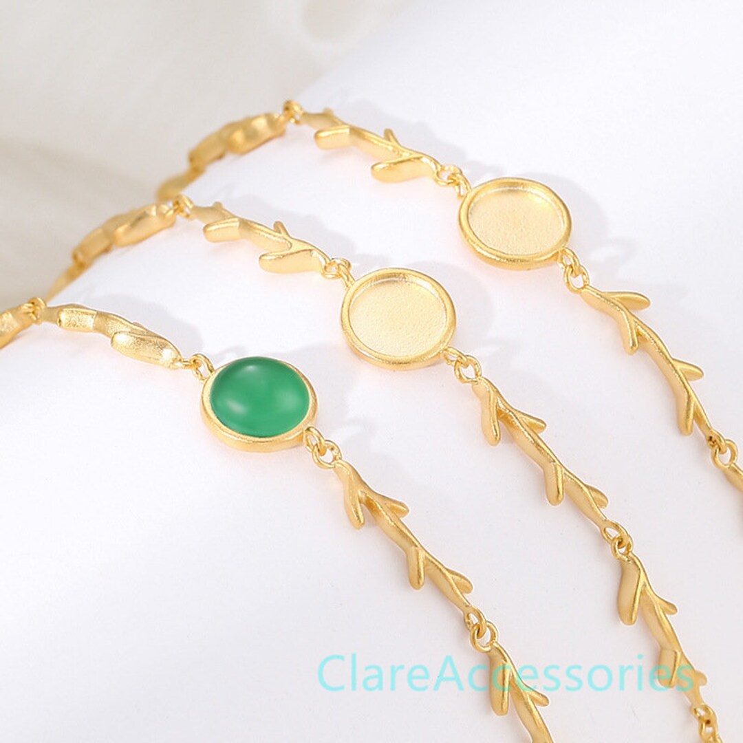 Sterling Silver Bracelet Blanks, Branch Bracelet Blank, 7mm Round, 925