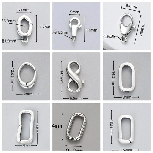 Sterling Silver Clasps, Heart Clasp, Floral Clasp, Palm Clasp