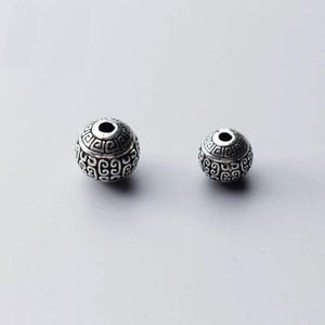 Cuentas de plata de ley de 8-12 mm, plata de ley 925 / S0259