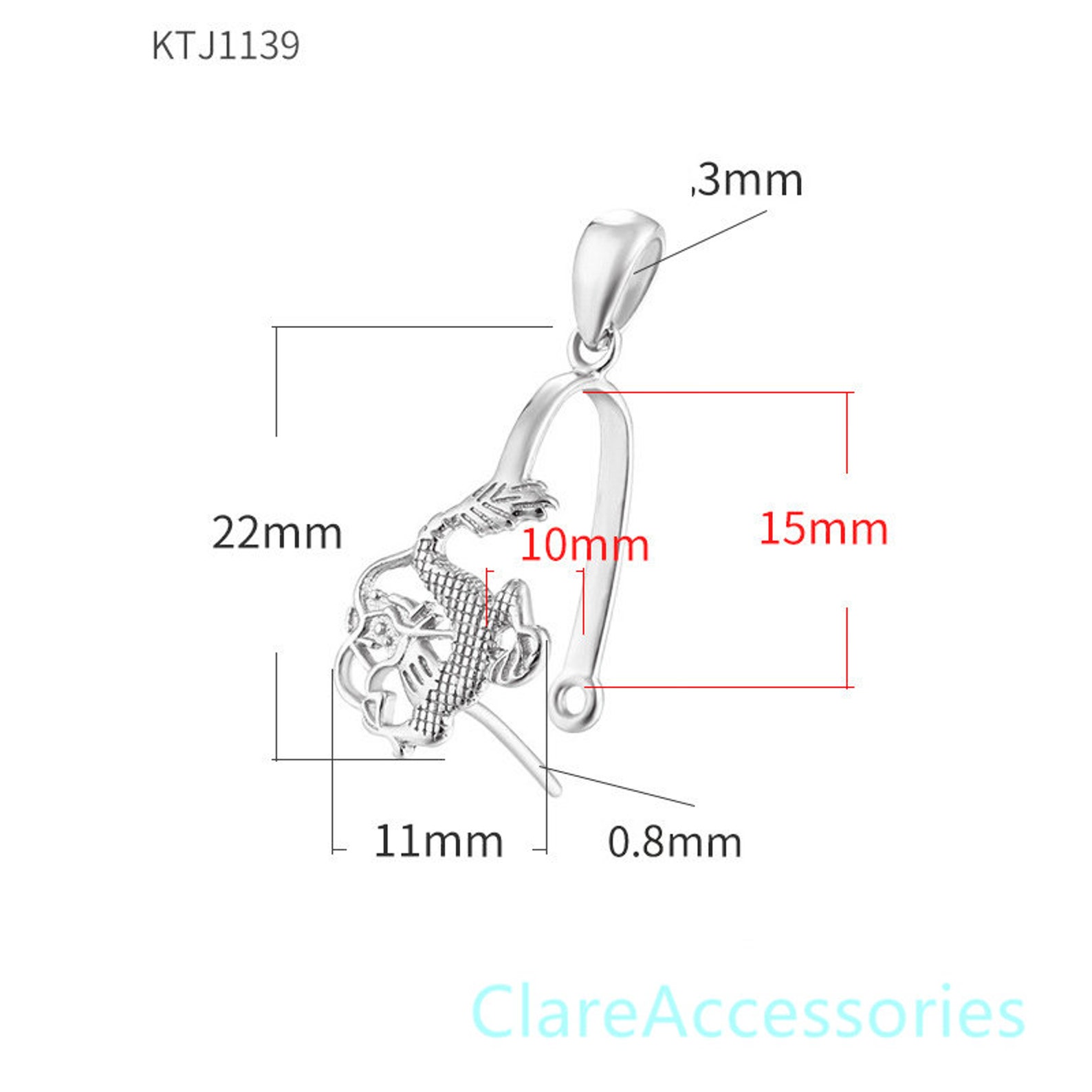 Sterling Silver Pinch Bails Dragon Bail Bails Wholesale Etsy