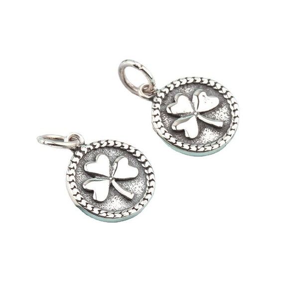 925 Sterling Silver Clover Charms Anklet Charm Bangle Charm Etsy