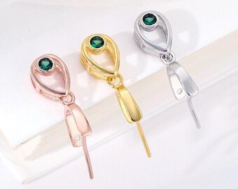 Sterling Silver Pinch Bails, 925 Silver Bails, Bails Wholesale, Pendant Bail, Charm Bail, Necklace Bail