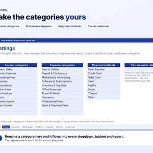 Small Business Budget Spreadsheet, Profit and Loss Tracker, Excel Google Sheets, Income Expense Tracker, Budget vs Actual, Cash Flow Sheet image 9