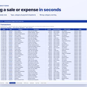 Small Business Budget Spreadsheet, Profit and Loss Tracker, Excel Google Sheets, Income Expense Tracker, Budget vs Actual, Cash Flow Sheet image 5