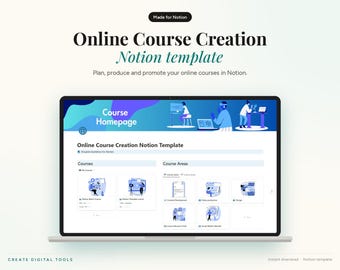 Online Course Creation Notion Template, Video Production Tracker, Revenue Planner (Digital Download)