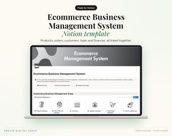 Ecommerce Business Notion Template, Online Store Management, Inventory & Order Tracker (Digital Download)